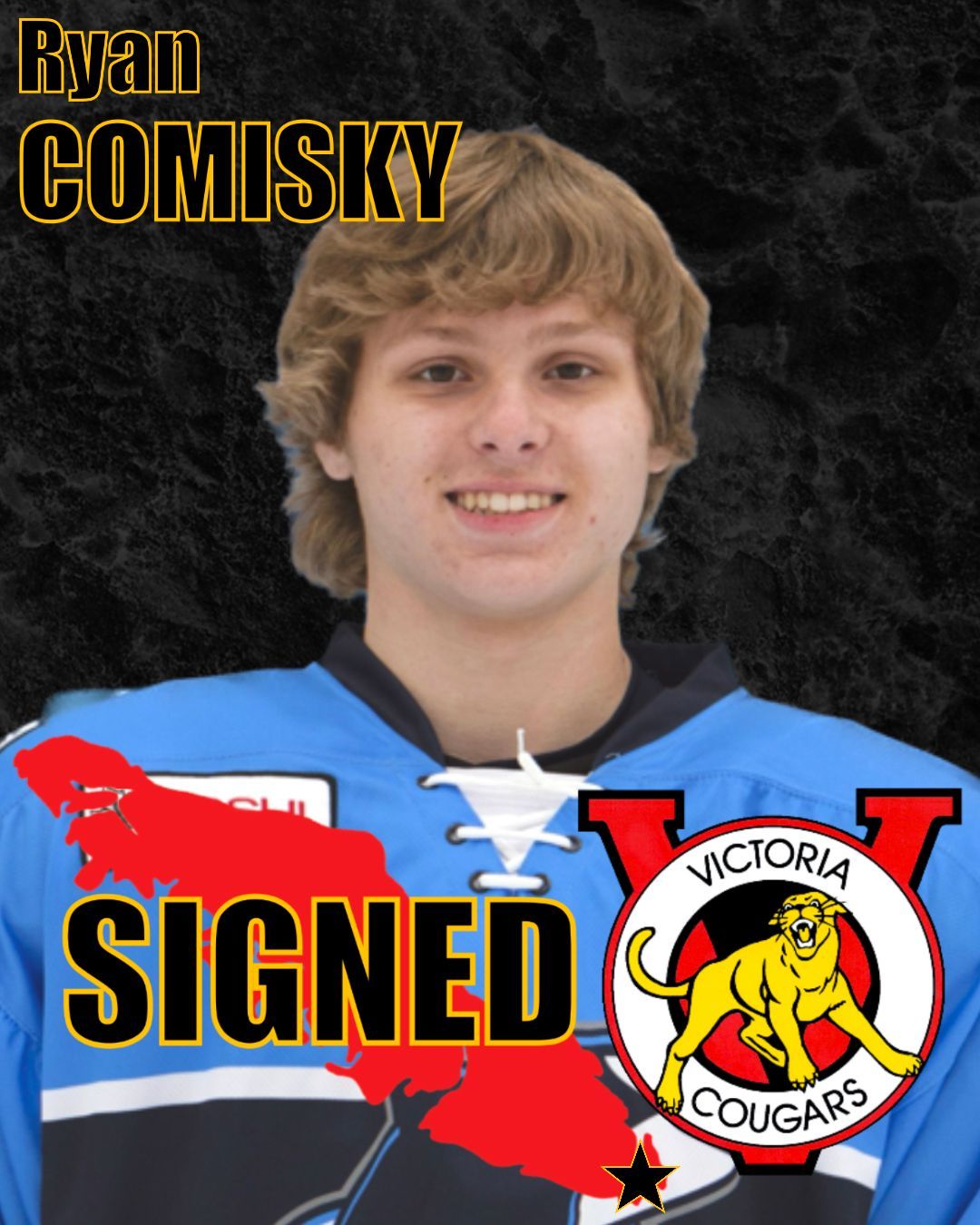 SIGNED! The Cougars have signed ‘04 Forward Ryan COMISKY out of PCHA U18! Welcome to the club!