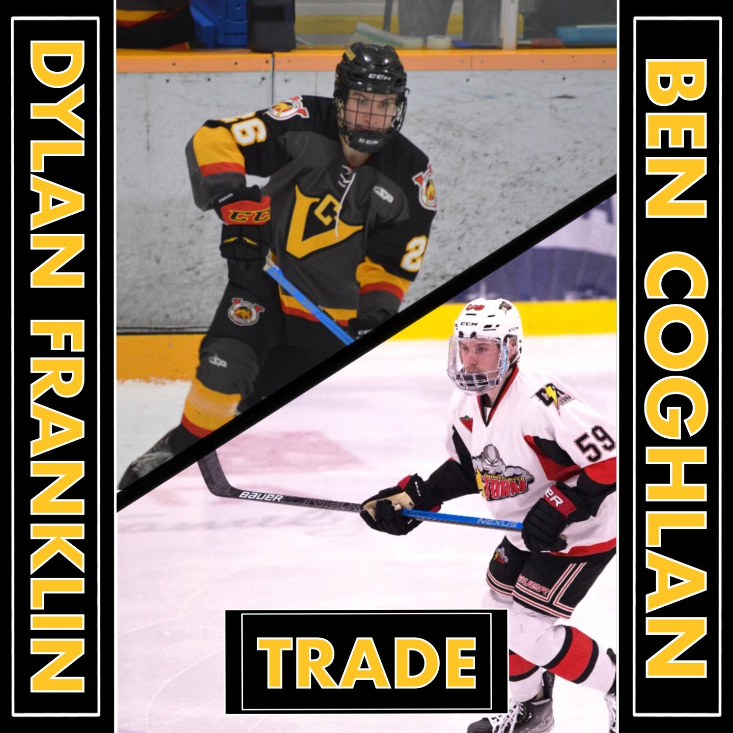 💥TRADE ANNOUNCEMENT💥

The Cougars have traded Dylan Franklin to the Storm in exchange for 2003 born defenceman Ben Coghlan. Coghlan has collected 48 PTS in 90 games between the Buccaneers and Storm since 2019.

Cougars would like to thank Dylan for his time with the Cougars